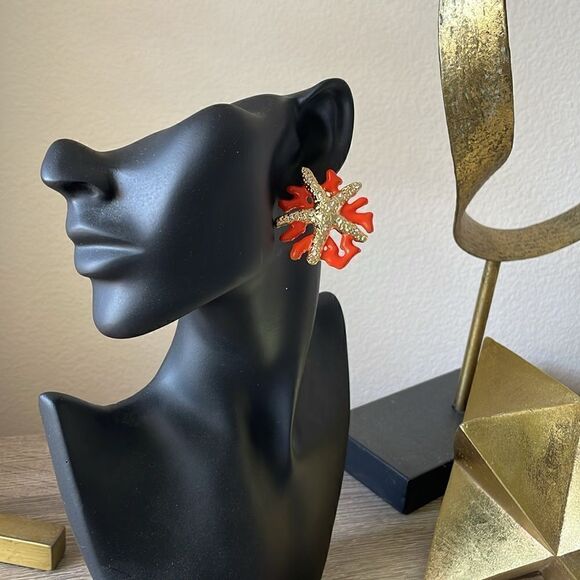 Trendy style starfish earrings N222 - Picture 4 of 4